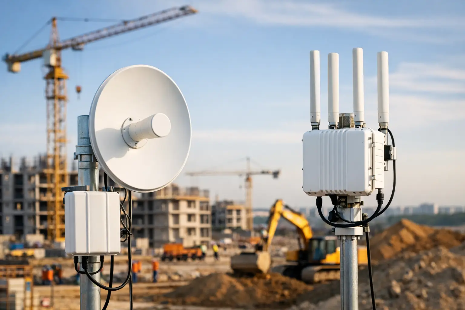 Wireless Backhaul for Construction Sites